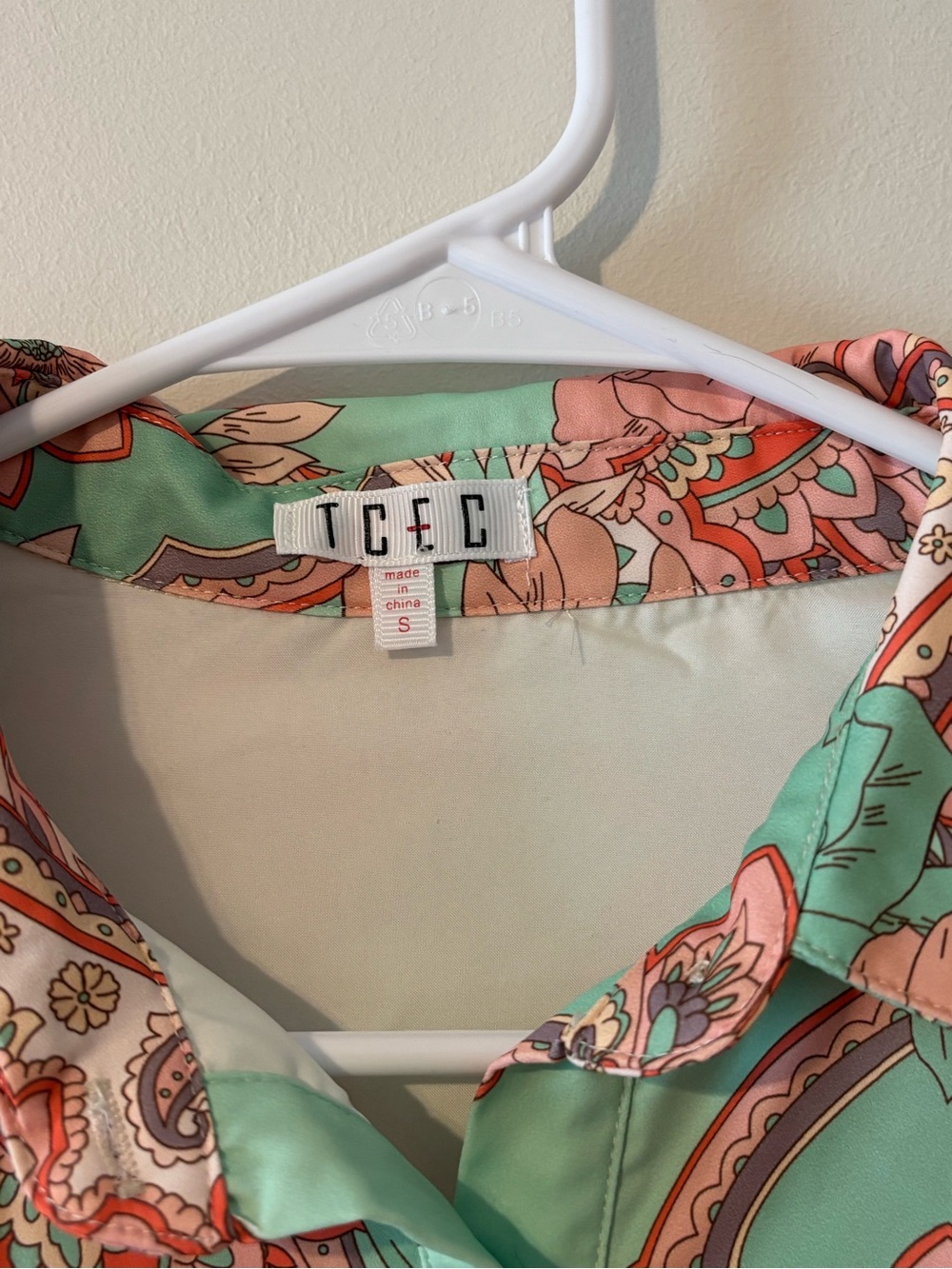 Summer Mint Green Paisley Floral Button-Up Babydoll Concert Dress - Picture 4 of 11